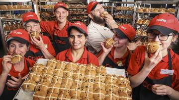 Coles' Taylors Hill bakery team has sold more hot cross buns than any other location in the country. Picture supplied by Coles