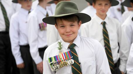 Farrer Memorial Agricultural High School student Xavier Parris was among the school students marching. Picture by Gareth Gardner