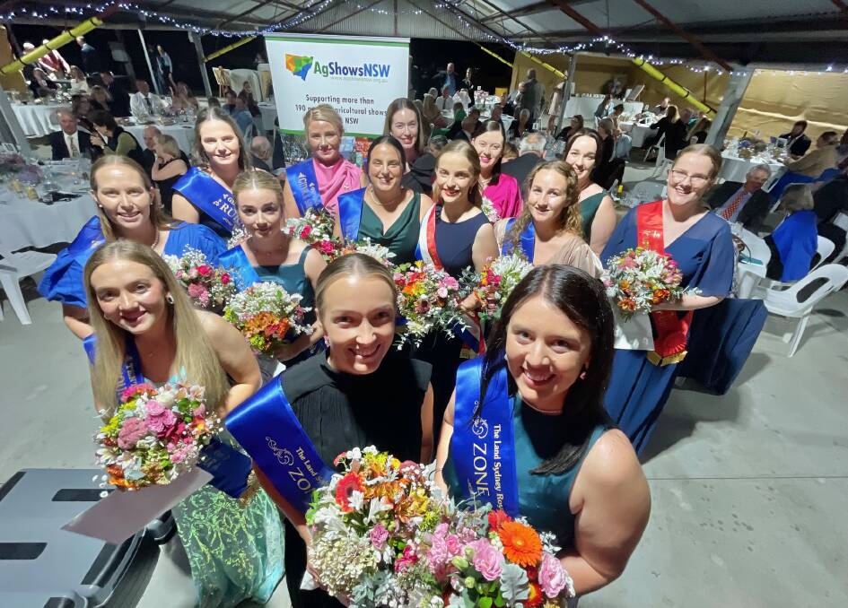 Moree's Jessica Town and Narrabri's Samantha Coppin (front) will head to Sydney for The Land Sydney Royal AgShows NSW Young Woman Competition. They are pictured with the Zone Four finalists.