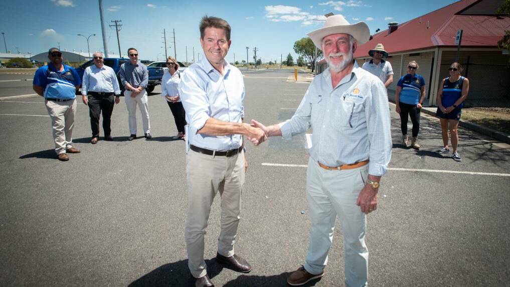 Tamworth MP Kevin Anderson and mayor Russell Webb at the state government funding announcement. Picture by Peter Hardin, file