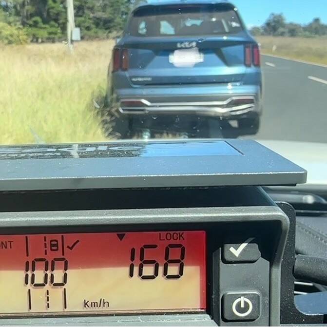 Peel Highway Patrol officers caught the man speeding on Thunderbolts Way, near Walcha. Picture by NSW Police
