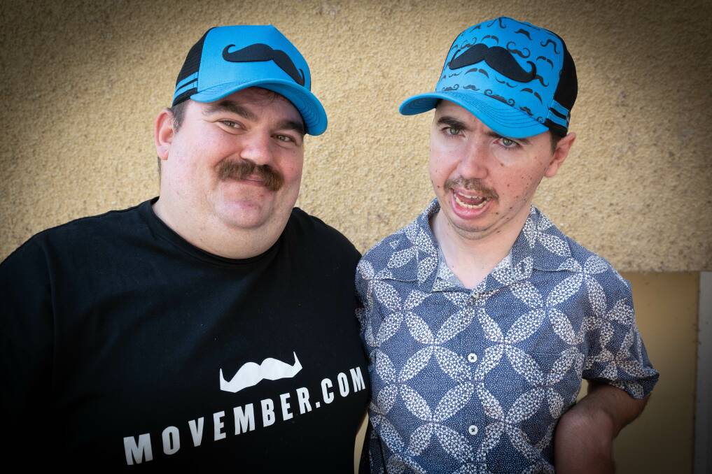 Sean Shipley and Myles Hill show off their facial hair ahead of 'Movember'. Picture by Peter Hardin