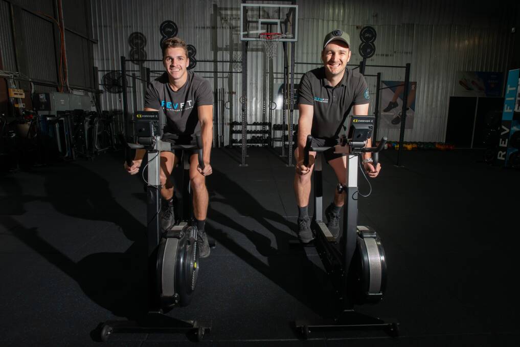 REVFIT personal trainer Bradley Male and owner Adam Brook took on the 24-hour challenge. Picture by Peter Hardin