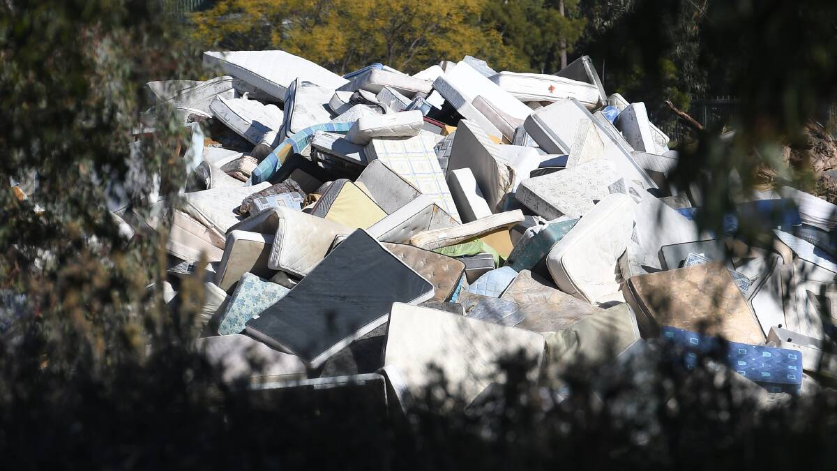 Mattresses piled up at Tamworth's Waste Management Facility on Forest Road. Picture by Gareth Gardner