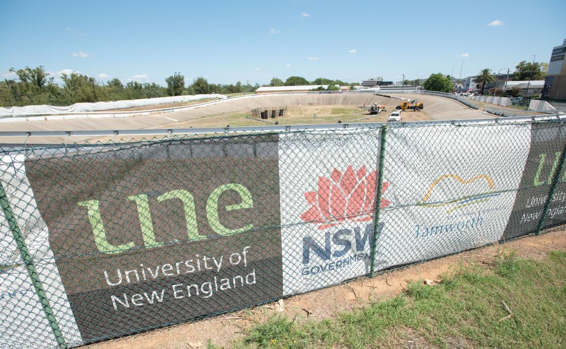 Tamworth's future University of New England campus is located at the old velodrome on Peel Street. Picture by Peter Hardin