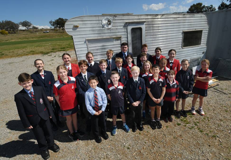 Calrossy Anglican School students are hoping to have the van complete by the start of next term. Picture by Gareth Gardner