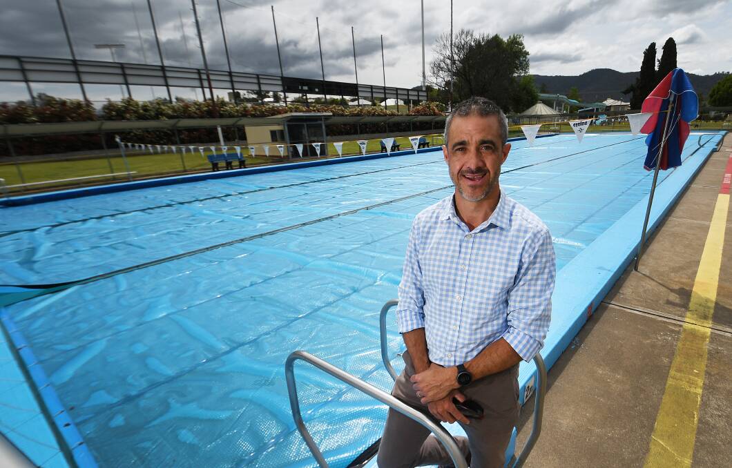 Tamworth Regional Council manager sport and recreation Paul Kelly at the South and West Tamworth War Memorial Swimming Pool. Picture by Gareth Gardner