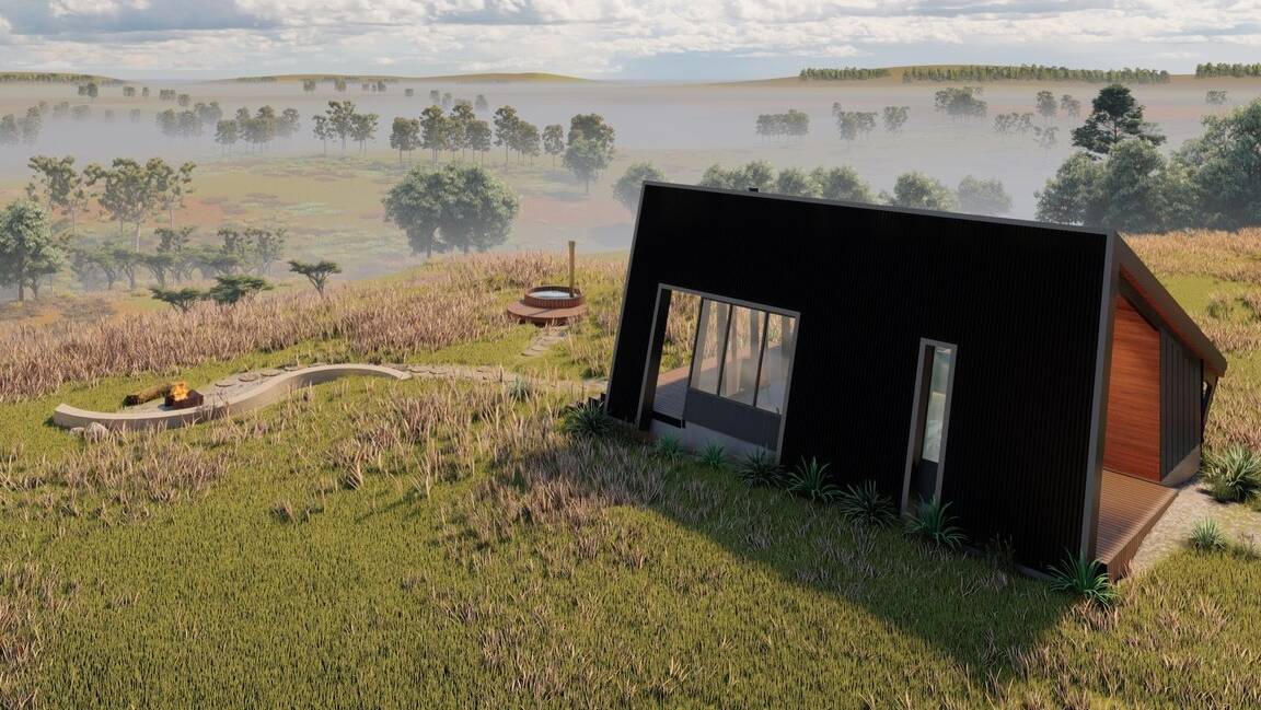 The hut looks out to mountain views of the Liverpool Plains. Picture supplied