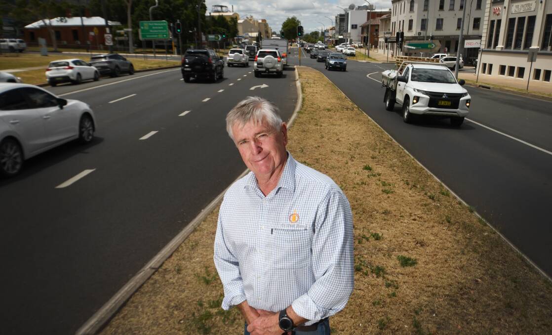 Tamworth councillor and chair of Local Traffic Committee Phil Betts at the Marius and Brisbane Street intersection. Picture by Gareth Gardner