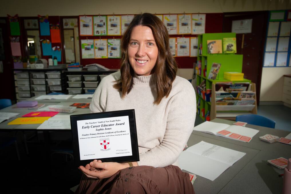 Calrossy junior school teacher Sophie Jones was named a finalist in the Early Career Educator Primary Division Teachers' Guild of NSW 2022 Awards . Picture by Peter Hardin