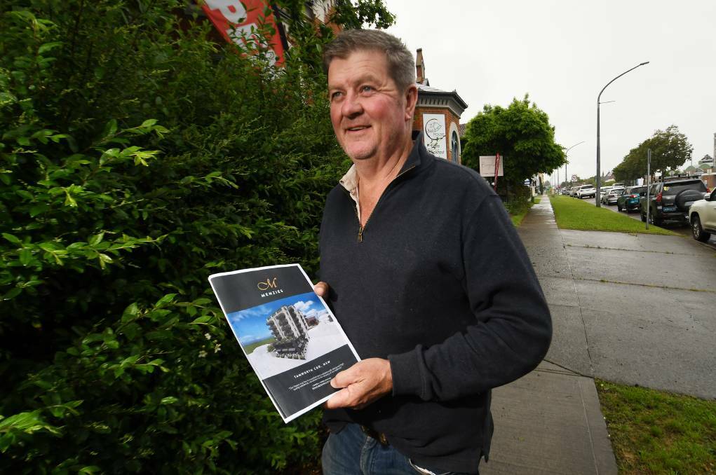 Campbell McIntosh said he was "happier" about the new plans for the proposed multi-storey apartment complex. Picture file