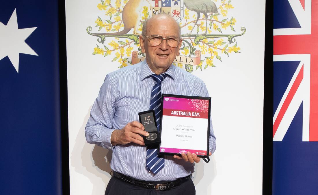 Rodney Hobbs was announced as Citizen of the Year at Tamworth's Australia Day awards. Picture by Peter Hardin