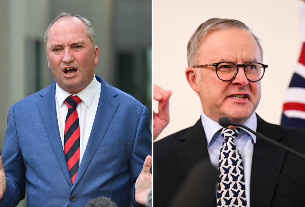 New England MP Barnaby Joyce wants to see prime minister Anthony Albanese hear the frustrations of his constituents about renewables projects. Pictures from file