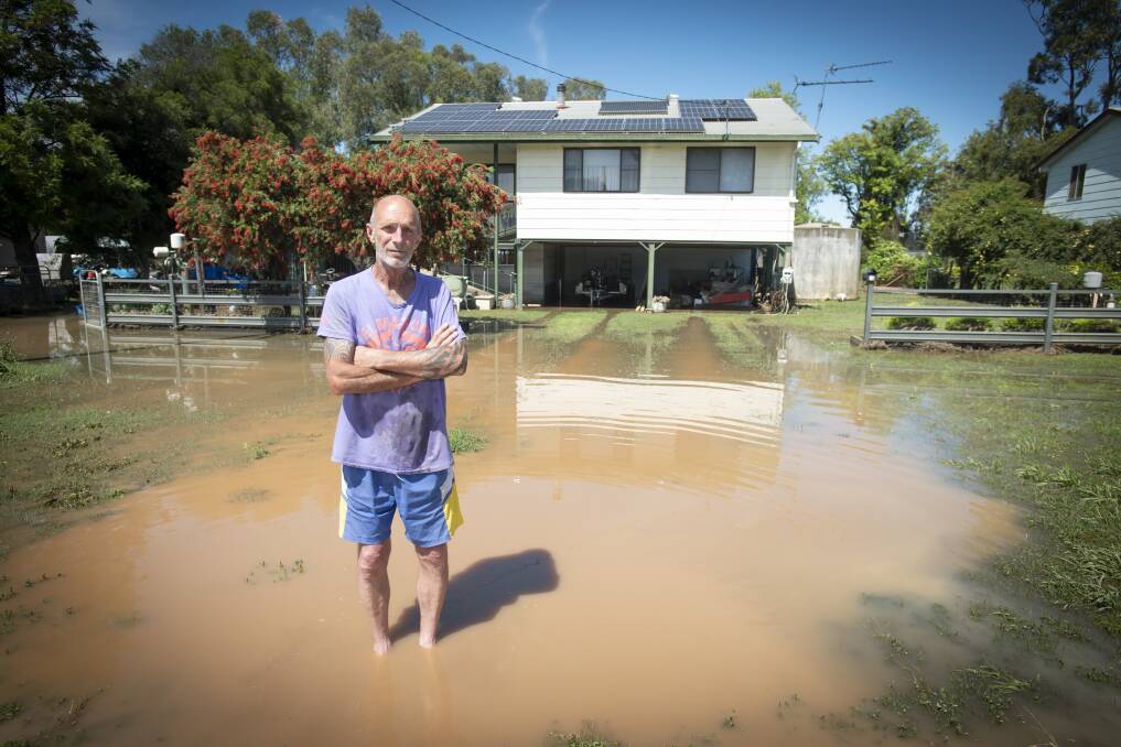Paul Hinshelwood said the flood was a "cracker", and chose not to evacuate to keep an eye on his animals. Picture by Peter Hardin