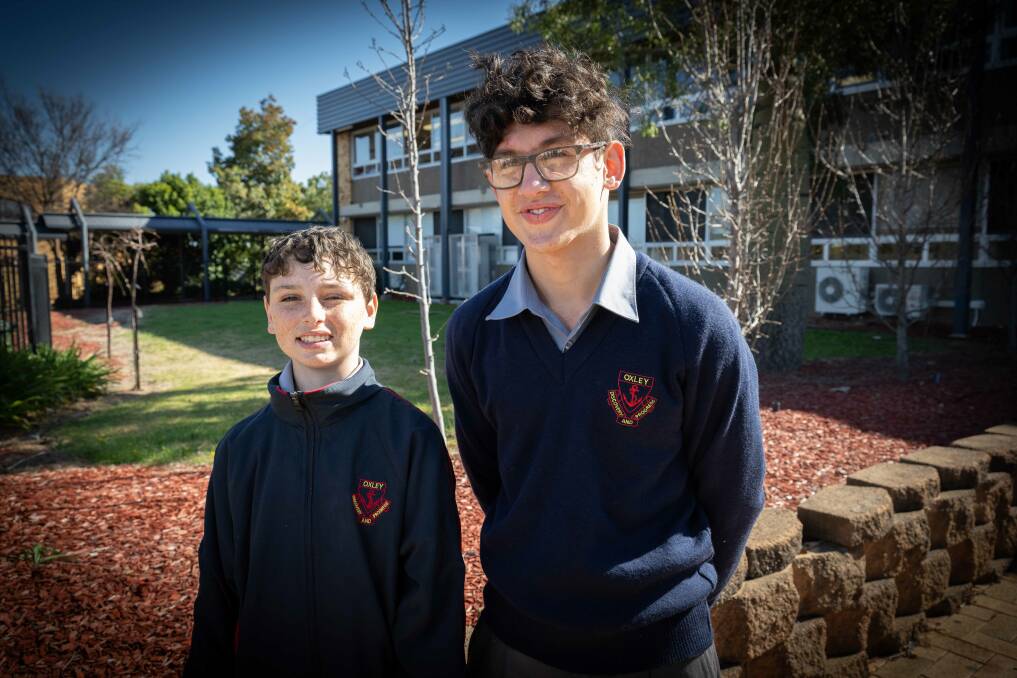 Jaiden Elliott, 13, and Robert Hazard, 15, said the trip to Sydney was "fun". Picture by Peter Hardin