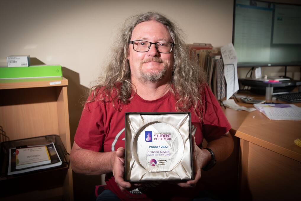 Graham Neville embarked on learning to read at age 49 at Tamworth Community College. Picture by Peter Hardin