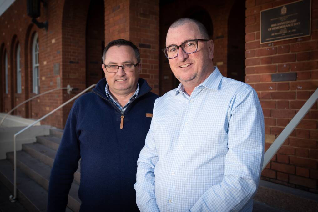 Tamworth Business Chamber president Matthew Sweeney and Productivity Group manager Paddy Hore support the bootcamp. Picture by Peter Hardin