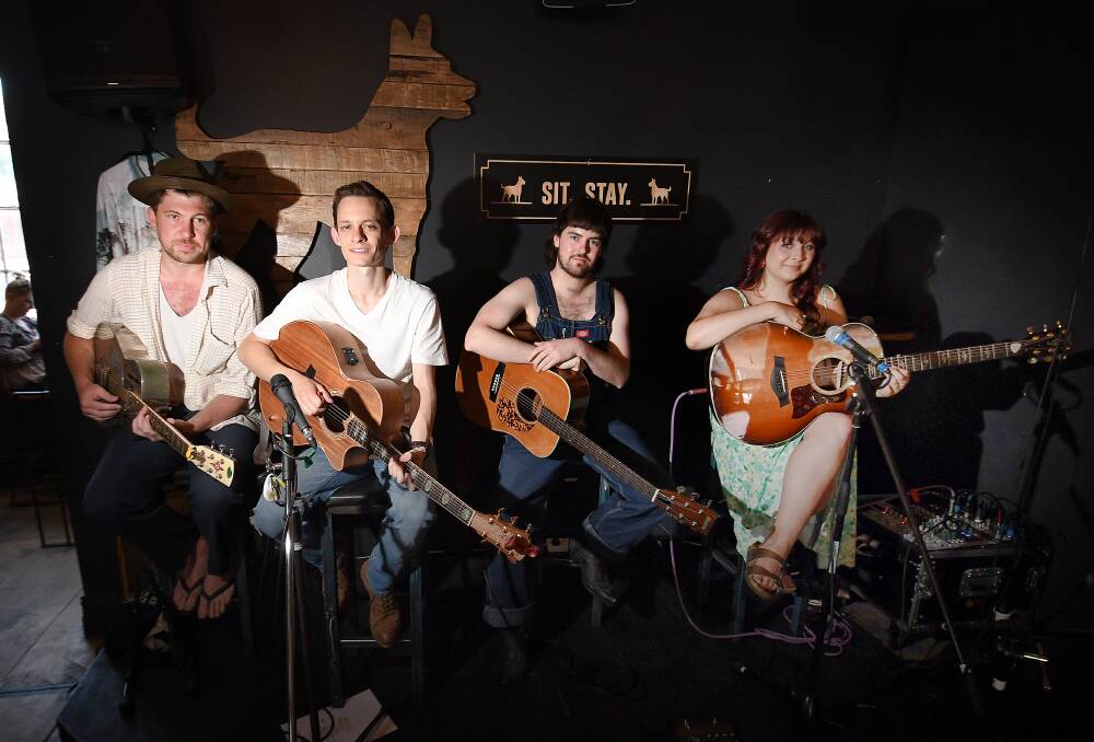 Ryan McIlwain, Corey Legge, Patrick Wilson, and Piper Rodrigues were the first to take part in the Welder's Dog 'Hair of the Dog Songwriter Sessions'. Picture by Gareth Gardner