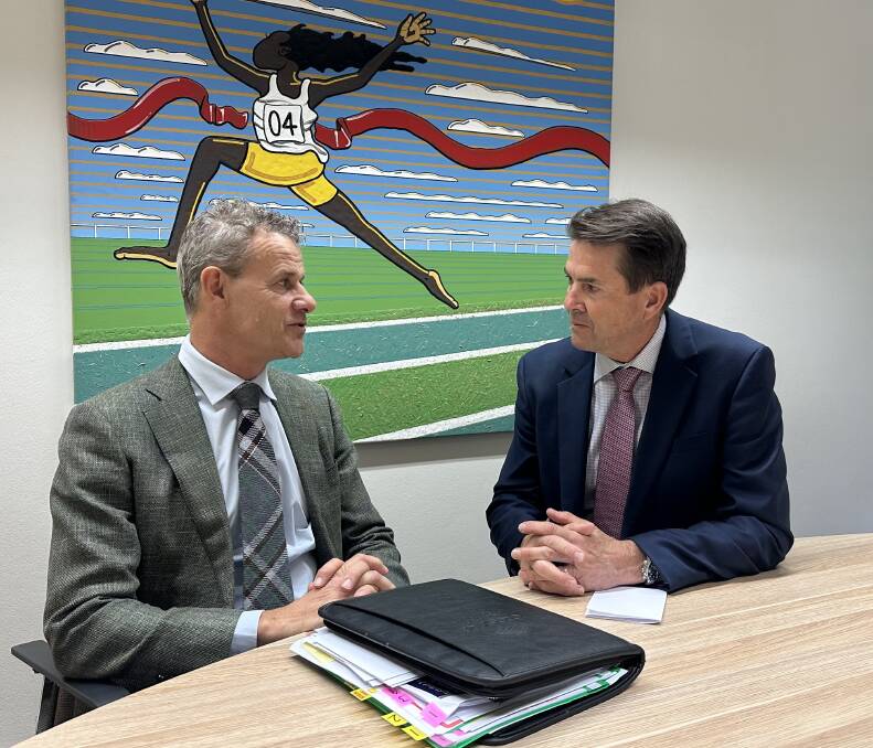 Minister for TAFE Tim Crakanthorp met with Tamworth MP Kevin Anderson and discussed TAFE services. Picture supplied