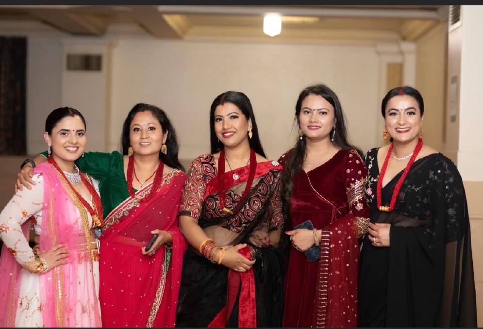 Apara, Anju, Sheela, Shanti and Suja in cultural dress. Picture supplied