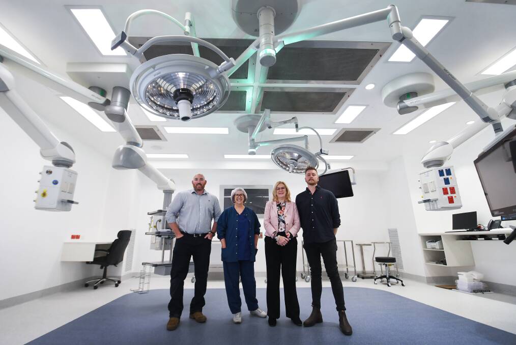 Tamara Private Hospital services manager Jai Butler, operating theatre manager Kris Wall, CEO Trish Thornberry, and site manager Nathan Wood in the new theatre. Picture by Gareth Gardner