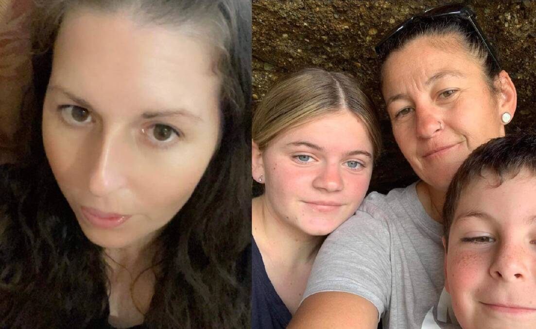 Allison Jones (left) has been looking for a rental for a year and a half, and Lucy Tyrna is worried that not finding a place is pulling her children Ellie and Braxton away from her. Pictures supplied.