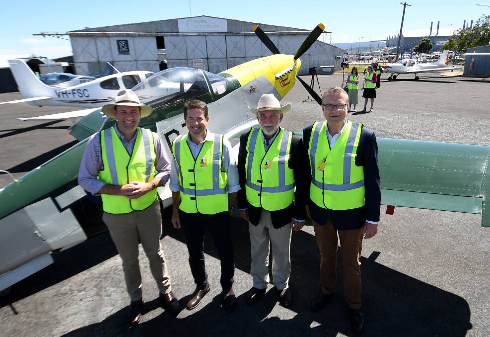 Sam Farraway, Kevin Anderson, Russell Webb, and Rob Sharp at Tamworth Regional Airport. Picture by Gareth Gardner