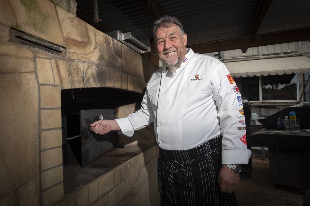 Graham Menvell with his wood fired oven ready to load for the weekend. Picture by Peter Hardin