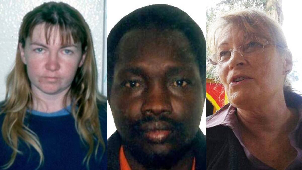 Missing persons: Karen Morton, David Abuoi and Ellen Wilson (left to right). Pictures supplied