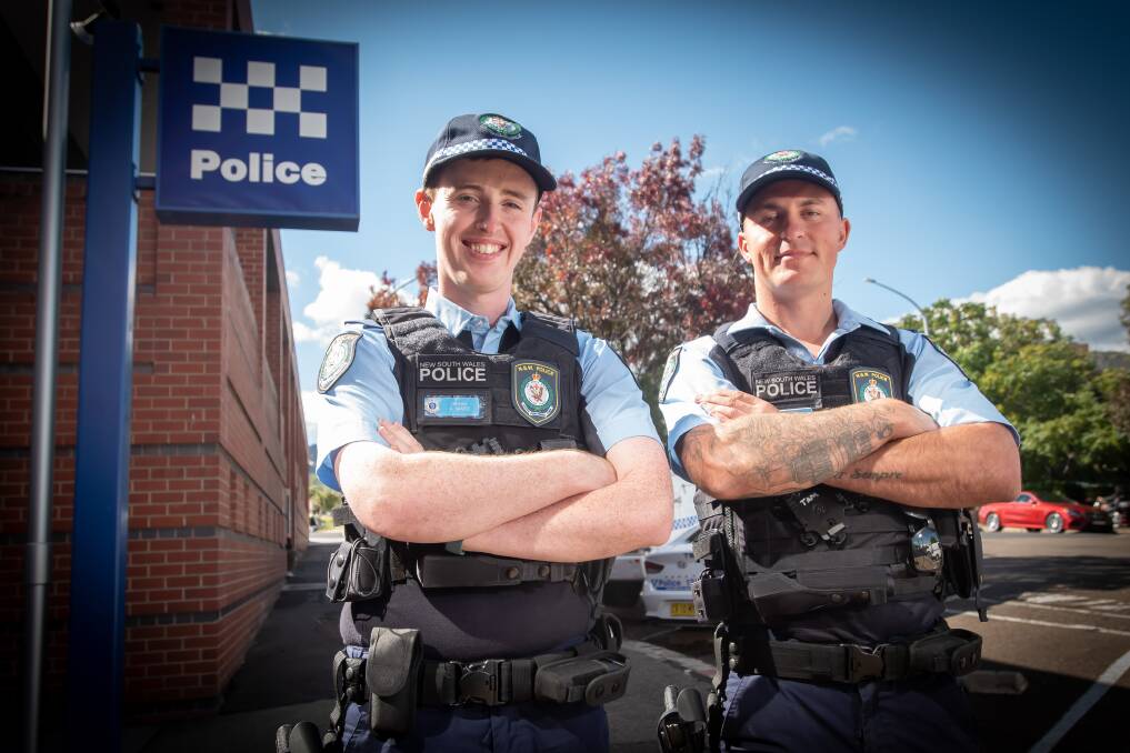 Probationary constables Andrew Ward and Justin Bradbury officially joined the Oxley Police Department on Monday, May 1. Picture by Peter Hardin