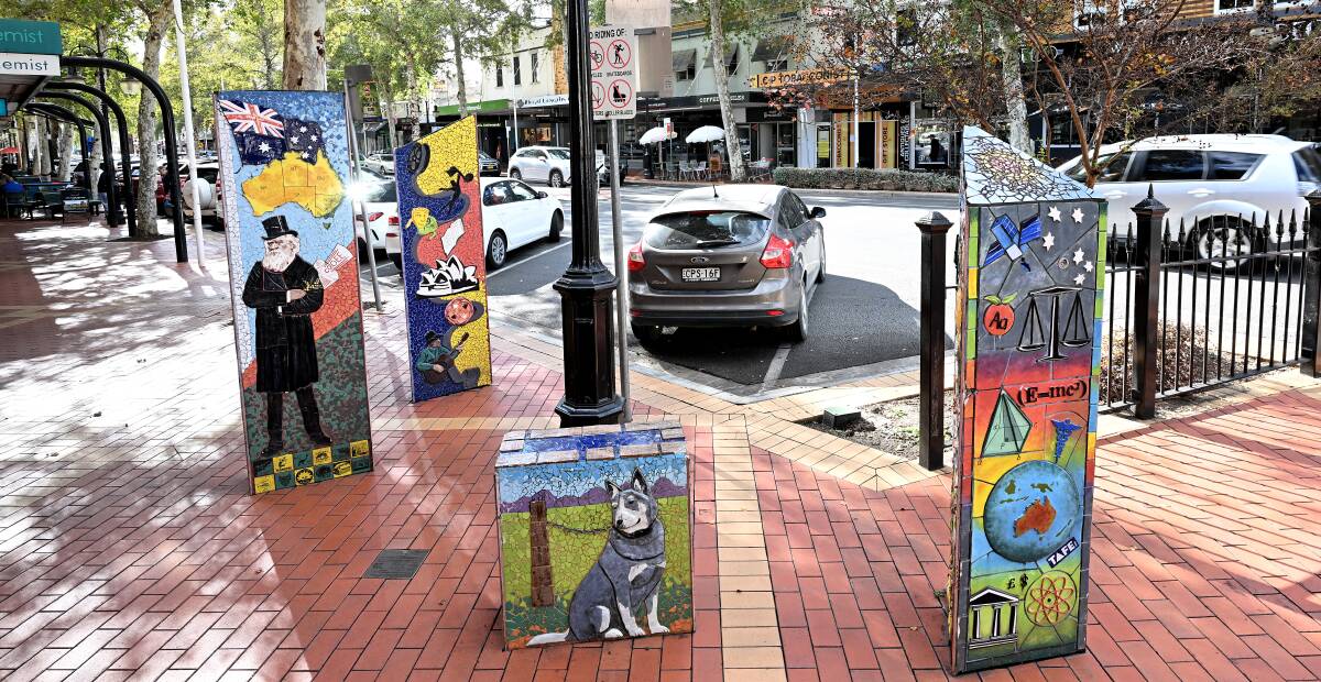This work on Peel Street is one of the more than 100 public artworks Tamworth Regional Council maintains. Picture by Gareth Gardner