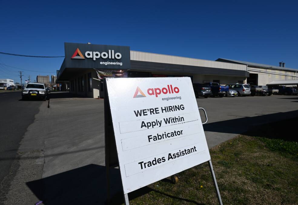 Apollo and other manufacturing firms in Tamworth have been grappling with a skilled labour shortage for months. Picture by Gareth Gardner
