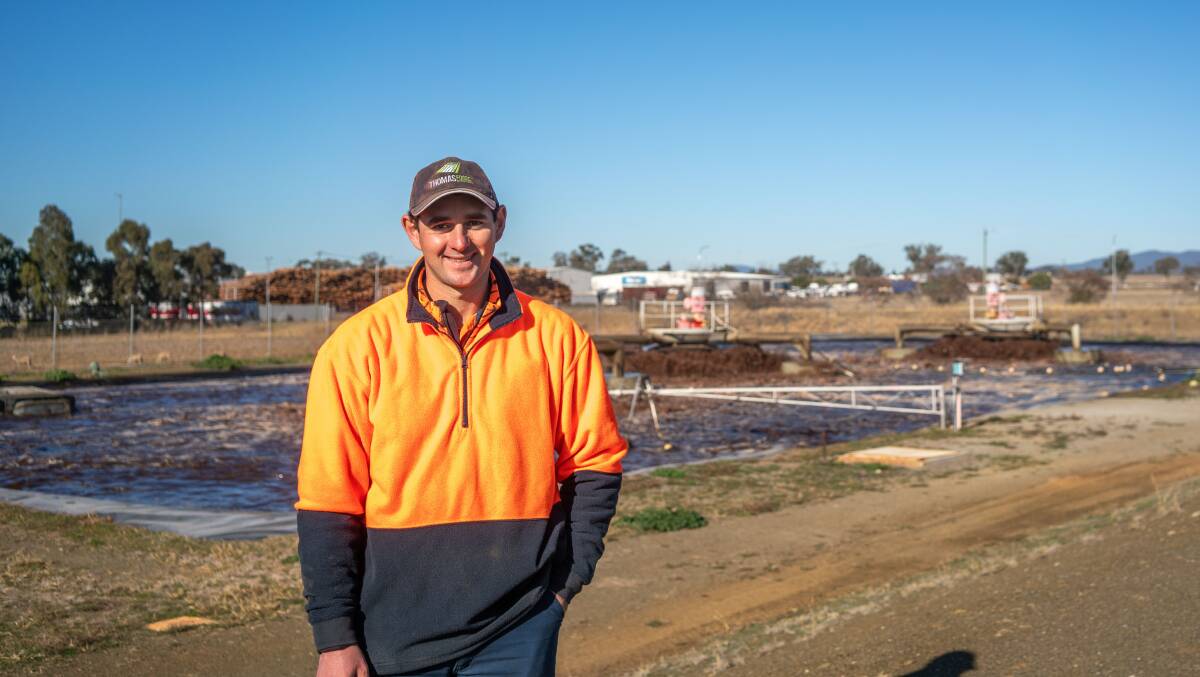 Thomas Foods International's environmental adviser Stephen Hatch in front of the abattoir's water treatment facility, one of the processes he works to maintain and improve. Picture supplied by CT Group