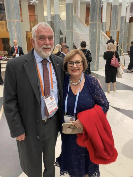 Councillors Russell Webb and Judy Coates at the Assembly in Canberra. Picture by Cr Judy Coates