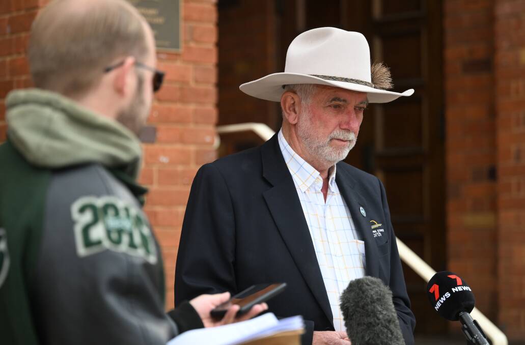 Tamworth mayor Russell Webb takes questions from the media the morning after council approved the controversial rate rise. Picture by Gareth Gardner