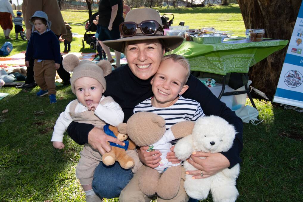 Rory, Nikki, and Murray Swan had a great time at the Tamworth Country Women's Association's first-ever "Teddy Bear Picnic" in Anzac Park. Picture by Peter Hardin