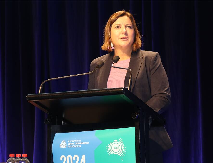 One of the assembly's first speakers was Minister for Regional Development, Territories and Local Government, the honourable Kristy McBain. Picture supplied by the Australian Local Government Association