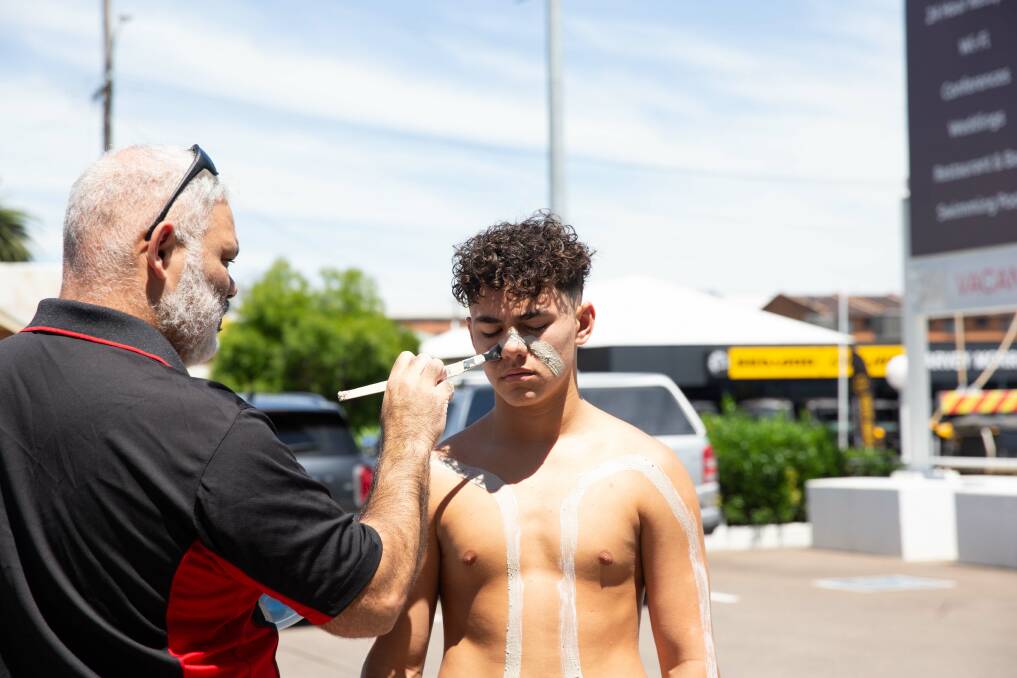 Gomeroi Culture Academy student Archie Tough prepares to deliver a performance emblematic of the lessons he's learned from the 12-month program. Picture by Danny Stanley