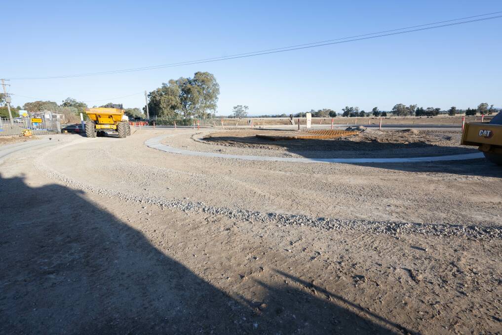 The roundabout on Calala Lane will be completed sooner than expected. Picture by Peter Hardin