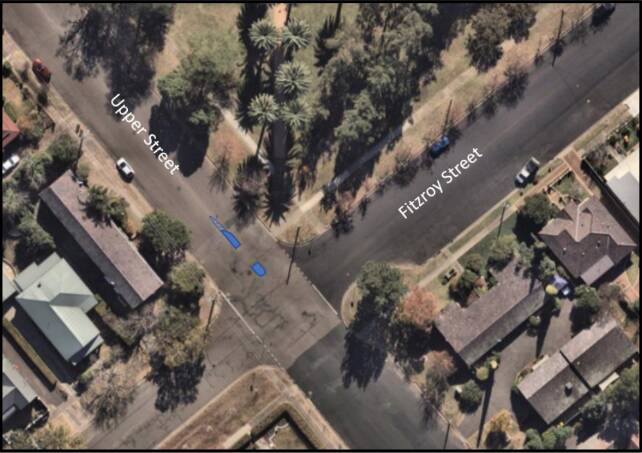 Site for a pedestrian refuge and line marking on Upper Street, East Tamworth. Picture supplied by Tamworth Regional Council