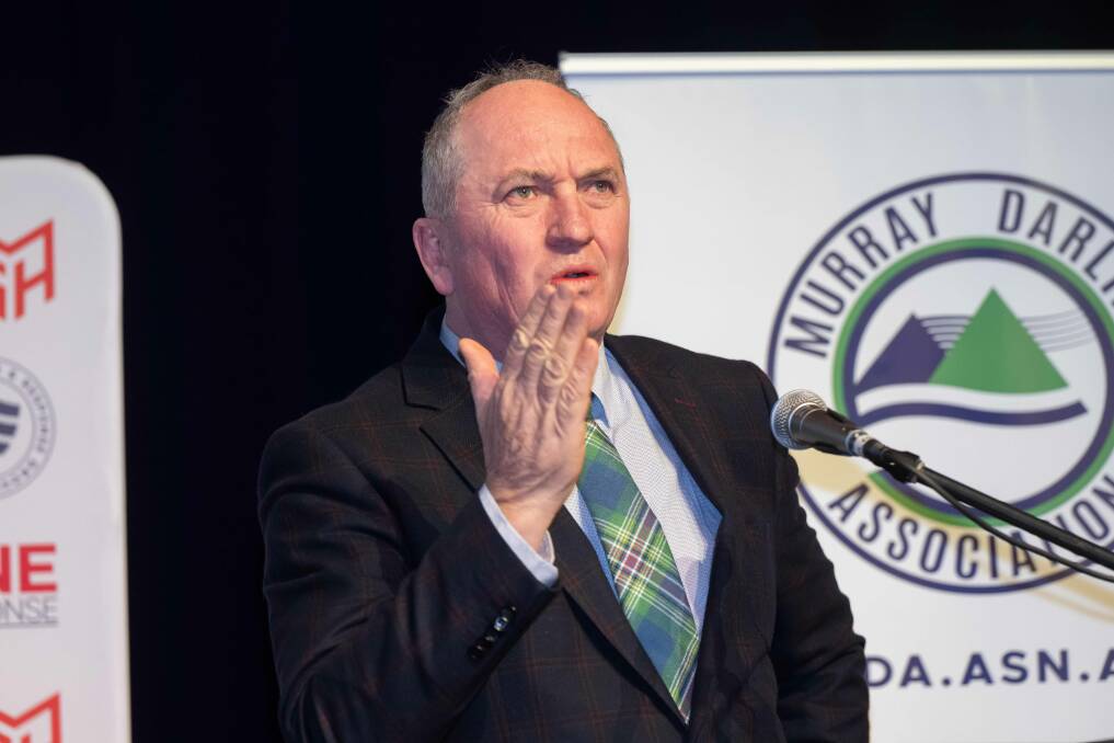 Member for New England Barnaby Joyce was one of the opening speakers at the Murray Darling Association's 80th National Conference. Picture by Peter Hardin
