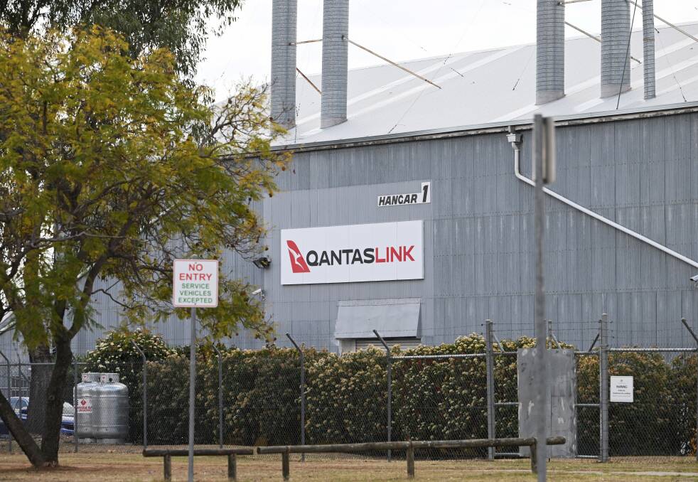 The QantasLink maintenance hangar at Tamworth Regional Airport. Picture by Gareth Gardner