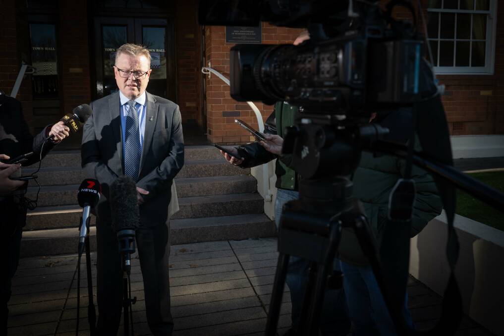 Tamworth Regional Council general manager Paul Bennett held a press conference about Ray Walsh House on Monday, July 22. Picture by Peter Hardin