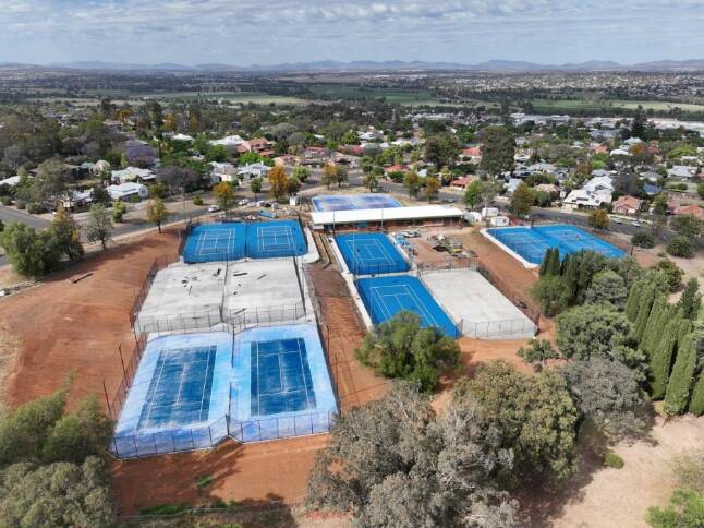 Progress on the Treloar Park Tennis Centre as of October 16, 2023. Picture supplied by Tamworth Regional Council