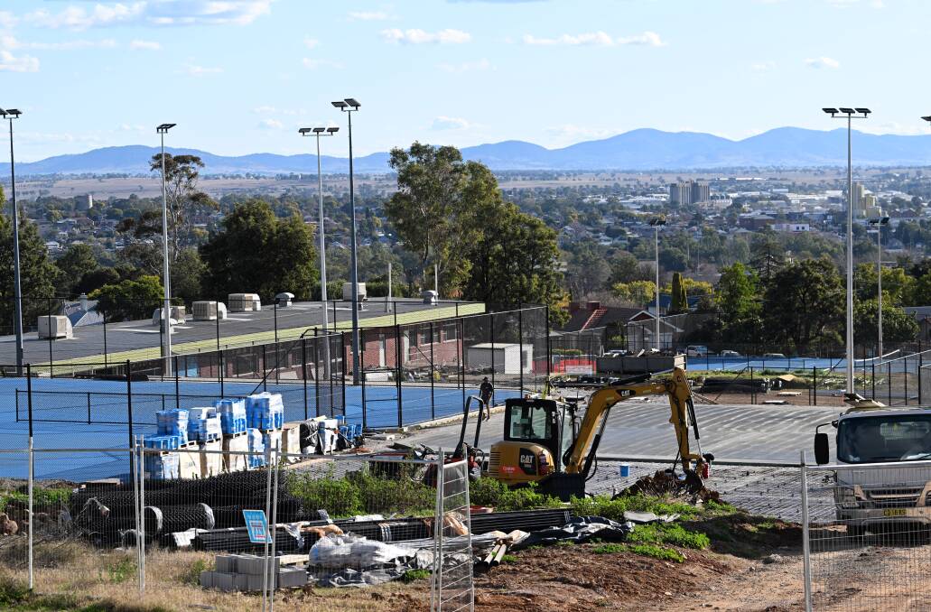 The first sod was turned for the Treloar Park Tennis Centre in mid-2022. Picture by Gareth Gardner