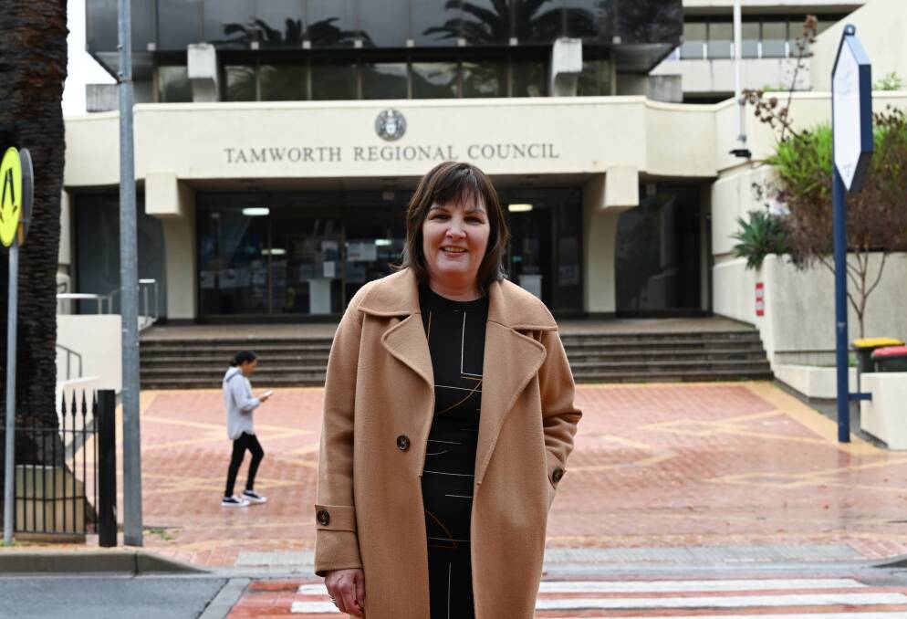 Tamworth Regional Council's Chief People Officer Marie Resch in front of Ray Walsh House on Peel Street. Picture by Gareth Gardner