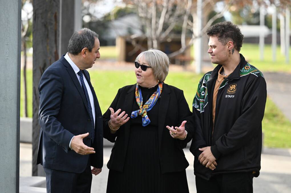 During her first week on the job, the school was visited by Secretary of the NSW Department of Education Murat Dizdar. Picture by Gareth Gardner