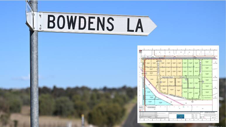 A new proposal to subdivide 133 Bowdens Lane into 40 residential lots in Moore Creek highlights the growing demand for these suburbs. Picture by Peter Hardin and supplied plan by Hanlons Consulting.