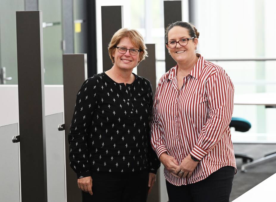 Professor Dr Jenny May, director of University of Newcastle (UON) Department of Rural Health, and UON Partnerships Manager Allison Bone. Picture by Gareth Gardner