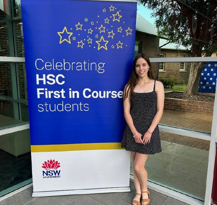 Calrossy graduate Ella Ward attends the HSC first in course students awards ceremony. Picture supplied
